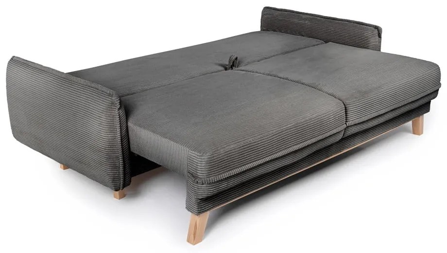 Szara sztruksowa rozkładana sofa 218 cm Tori – Bonami Selection