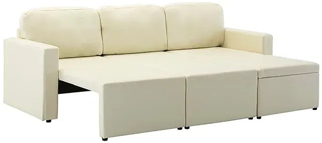 Rozkładana sofa modułowa jasnokremowa - Odi 4Q