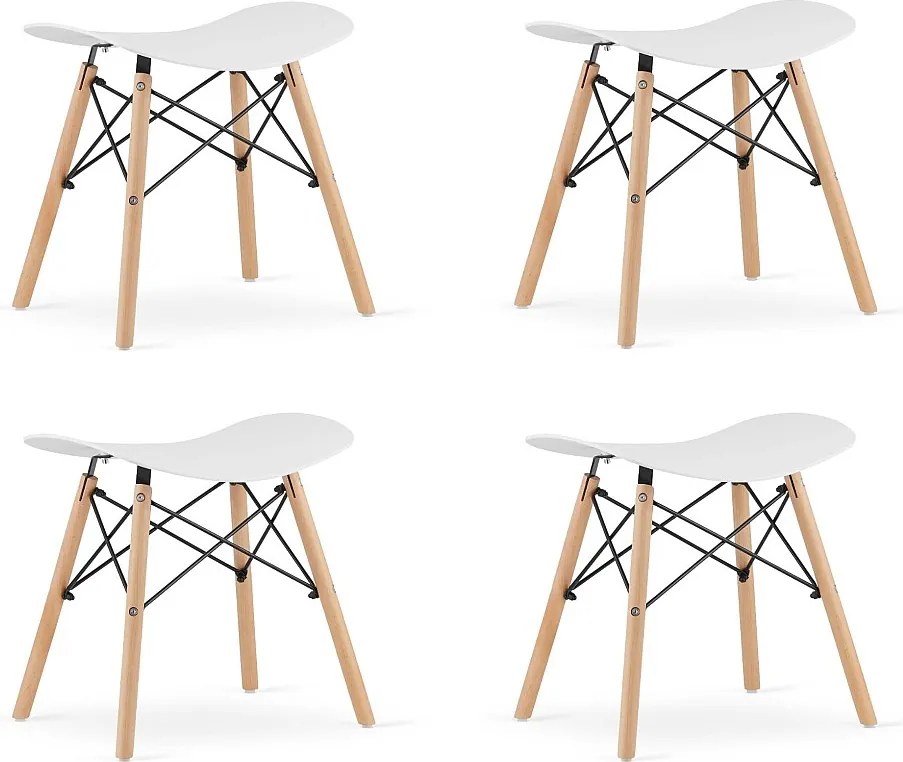 Stołek Valora CORFU, biały, nowoczesny, ergonomiczny, x4