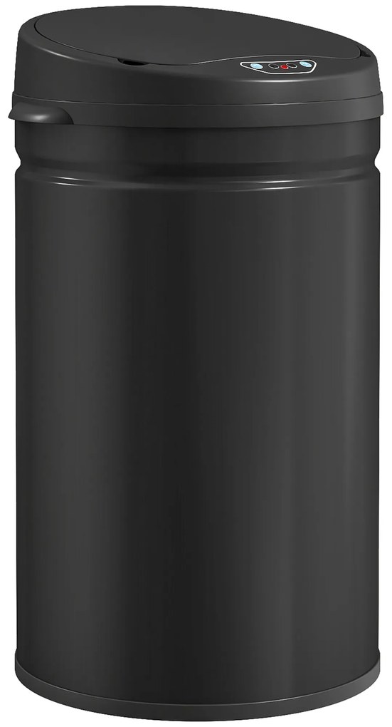 HOMCOM 30 Litrowy Kosz na Śmieci z Czujnikiem i Funkcją Soft-Close, Bezdotykowy Kosz na Odpady ze Stali Nierdzewnej do Higienicznych Kuchni