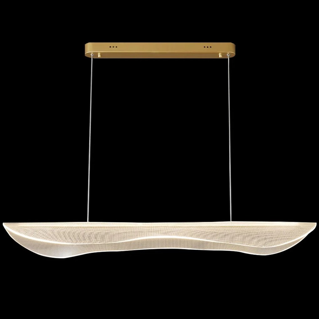 Lampa do jadalni z transparentnym kloszem Cortina No.4 120 cm złota