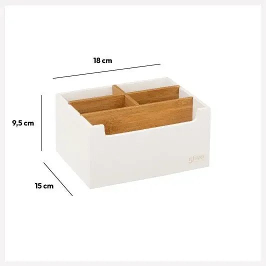 Biały organizer z 5 przegródkami NATUREO