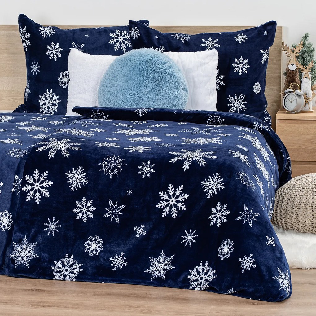 4Home Pościel mikroflanela Midnight Snowfall, 160 x 200 cm, 70 x 80 cm