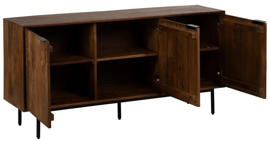 Brązowa komoda z litego drewna mango 160x78x40 cm Sagara – Ixia
