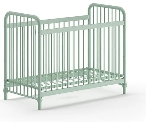 Zielone metalowe łóżeczko 60x120 cm BRONXX – Vipack