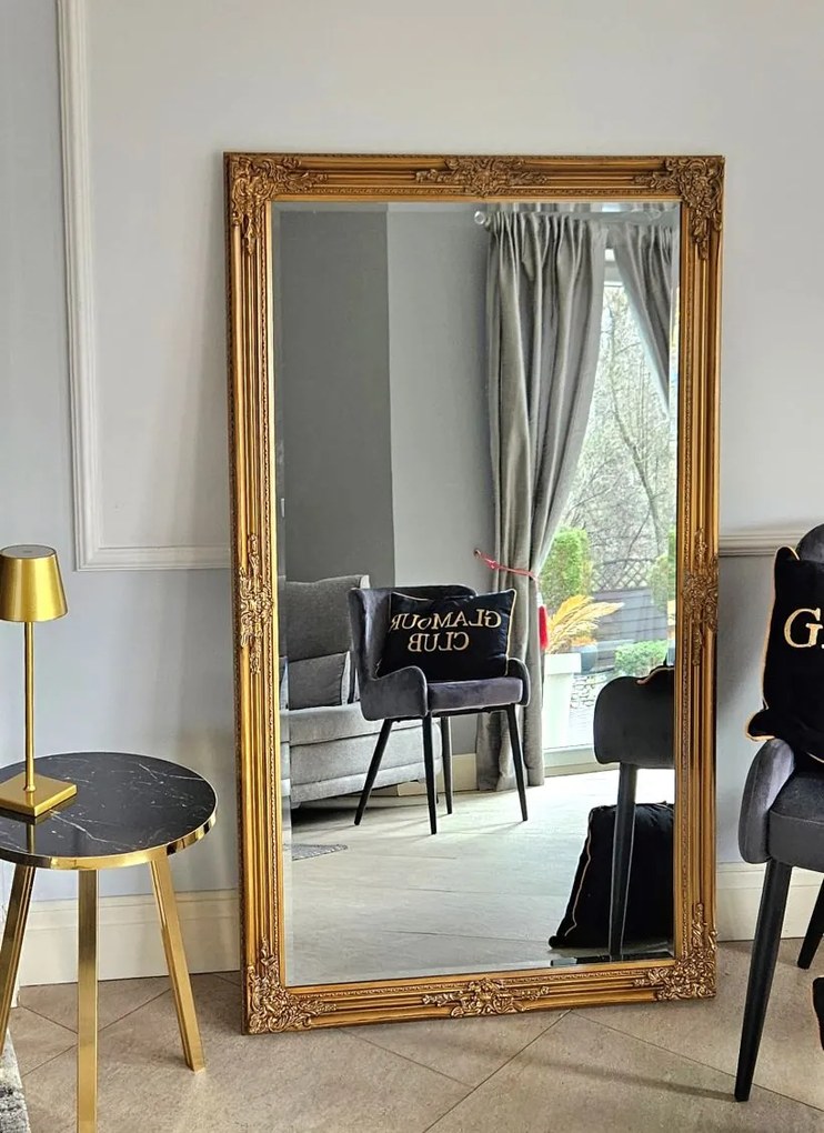 Lustro w złotej ramie 146x86cm