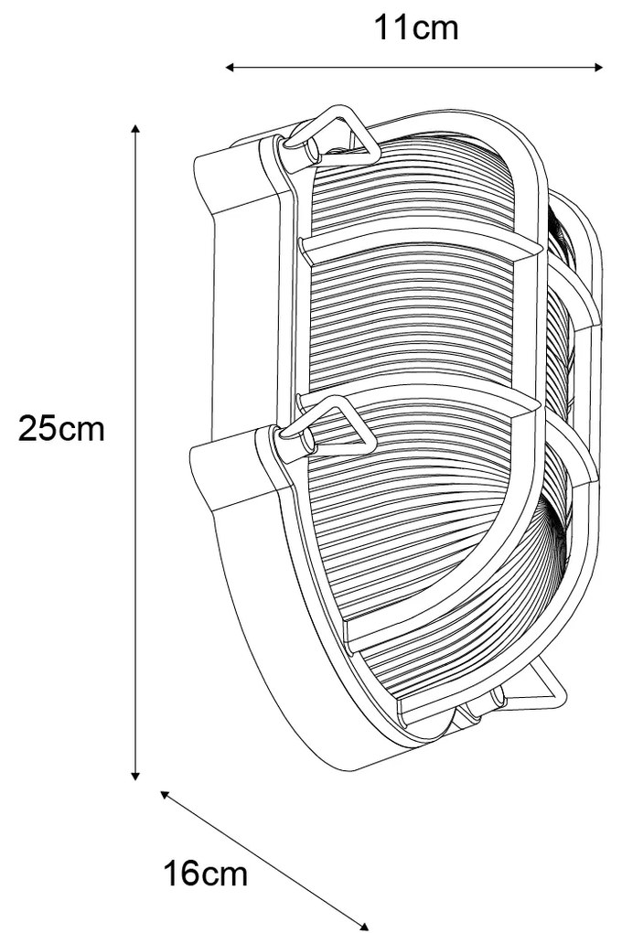 Lampa Ścienna Zewnętrzna Srebrna Owalna IP44 - Noutica
