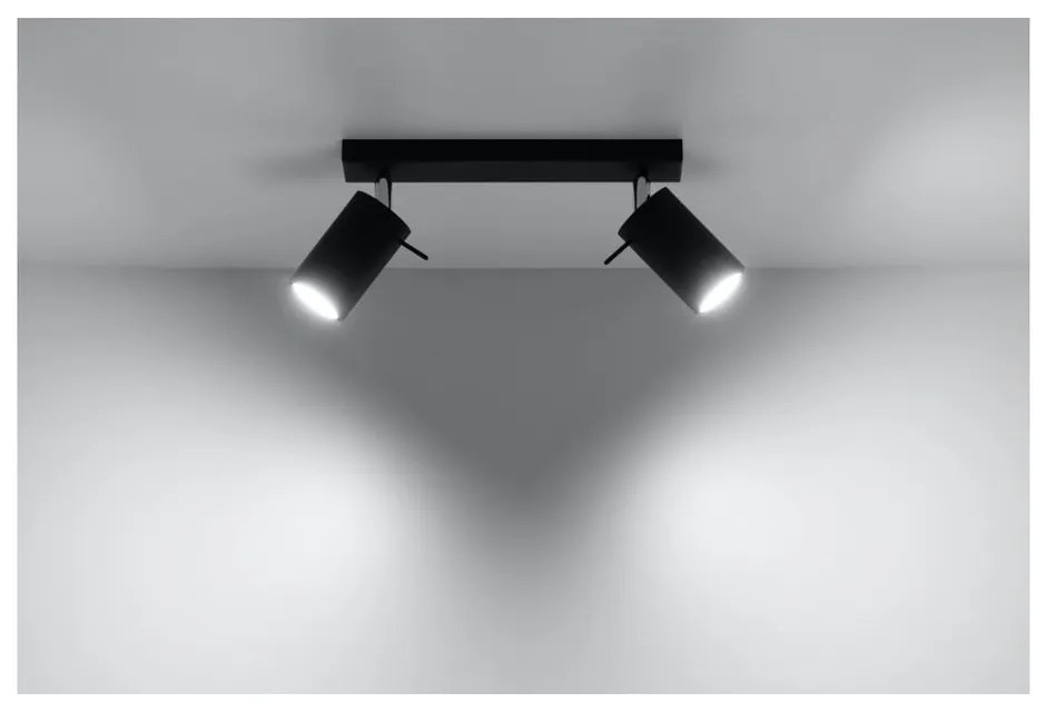 Czarna lampa punktowa 8x30 cm Etna – Sollux