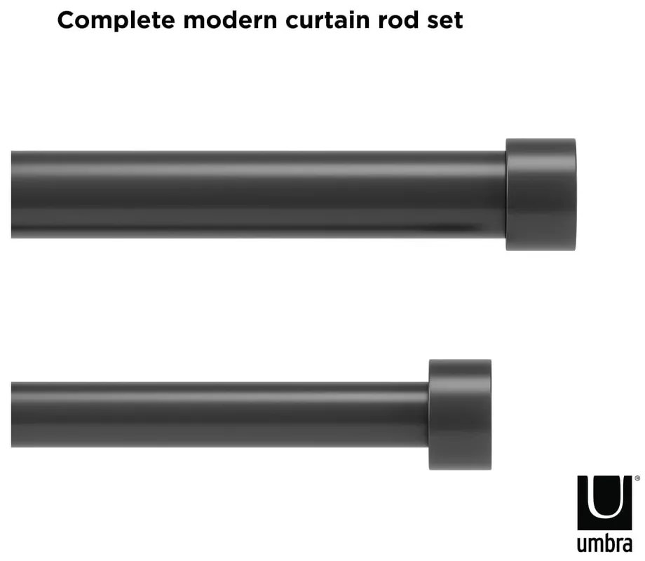 Stalowy podwójny regulowany karnisz 91 - 168 cm Cappa – Umbra