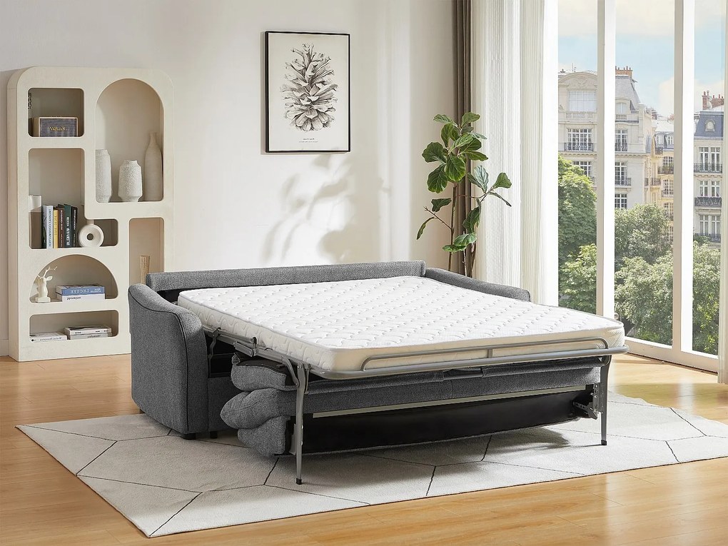 Kanapa rozkładana 3-osobowa w szarym materiale SOVANIA