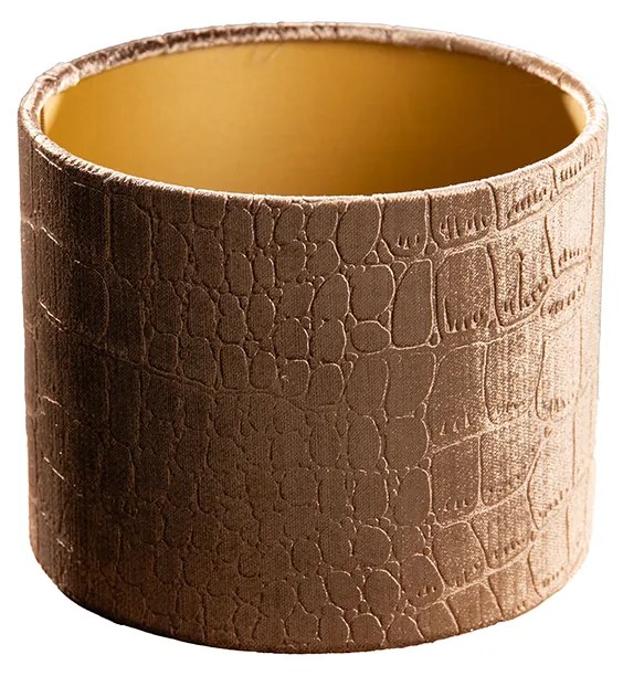 Abażur welurowy w designie krokodyla ze złotym wnętrzem 18/18/14