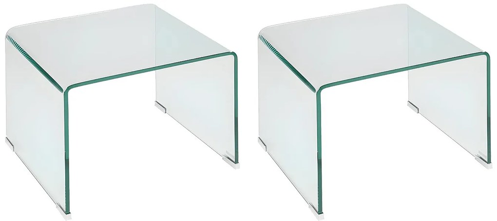 Zestaw 2 szafek nocnych - Szkło gięte hartowane - SUZANA