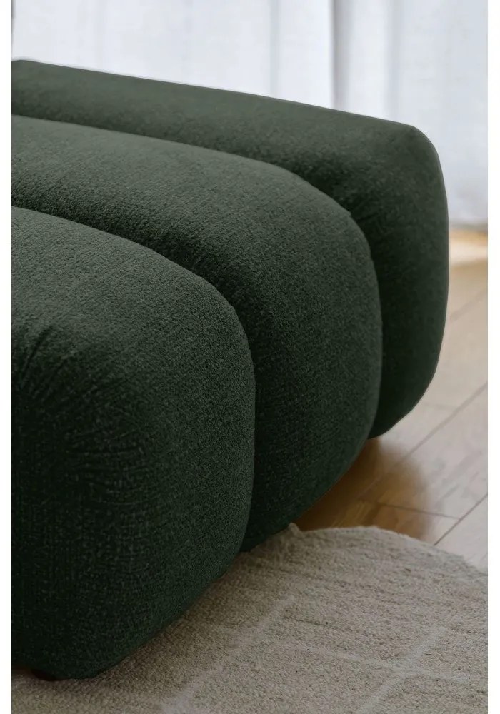 Ciemnozielony narożnik (prawostronny/z szezlongiem) Shell – Miuform