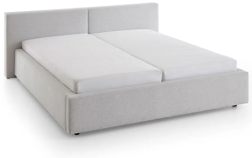 Tapicerowane łóżko dwuosobowe bez stelaża 160x200 cm w kolorze srebra Cube – Meise Möbel
