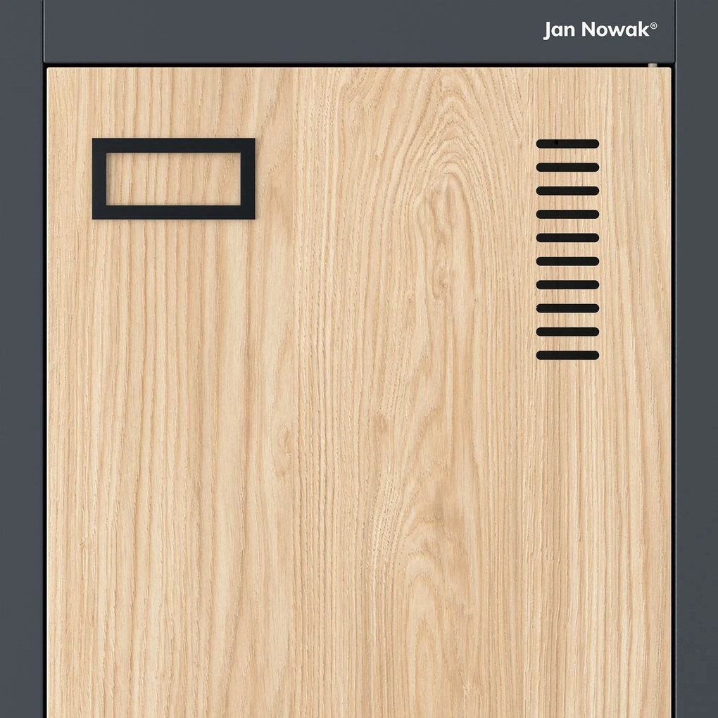 Szafka pracownicza czterokomorowa antracytowa/dąb sonoma, 800x1800x500 mm: KACPER Eco Design