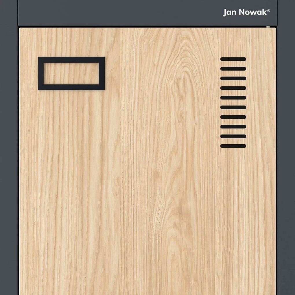 Szafka pracownicza czterokomorowa antracytowa / dąb sonoma: Eco Design KACPER, 800 x 1800 x 500 mm