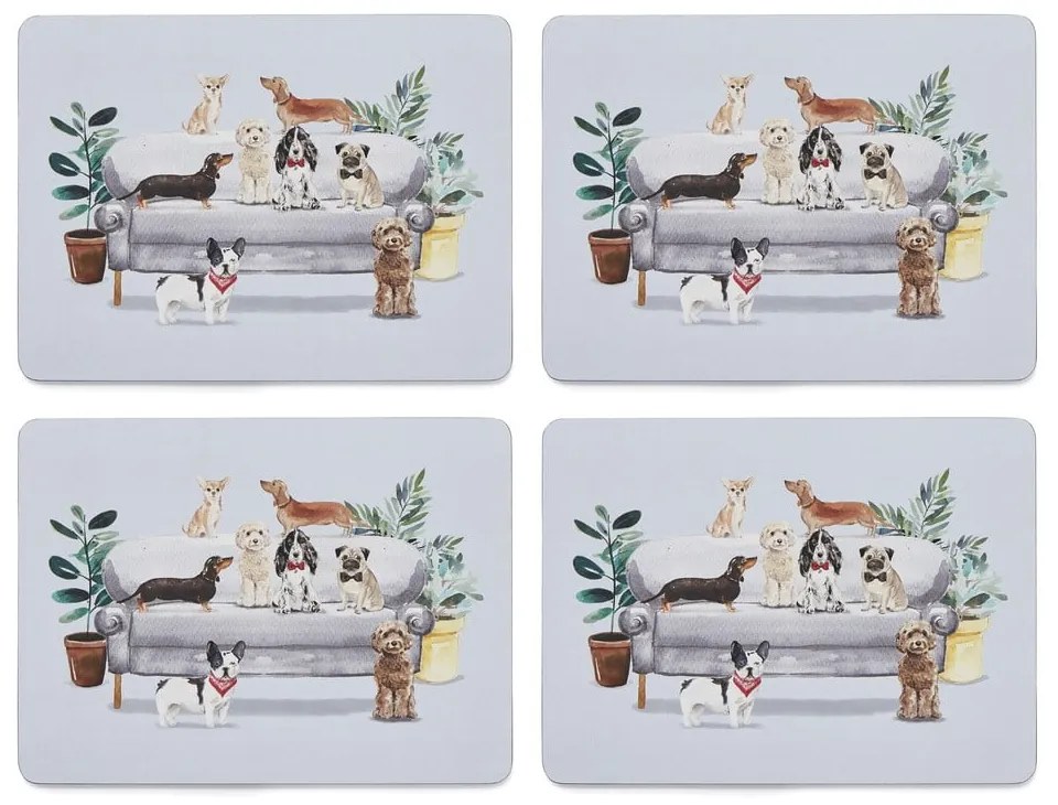 Zestaw mat stołowych i podkładek 8 szt. Curious Dogs – Cooksmart ®