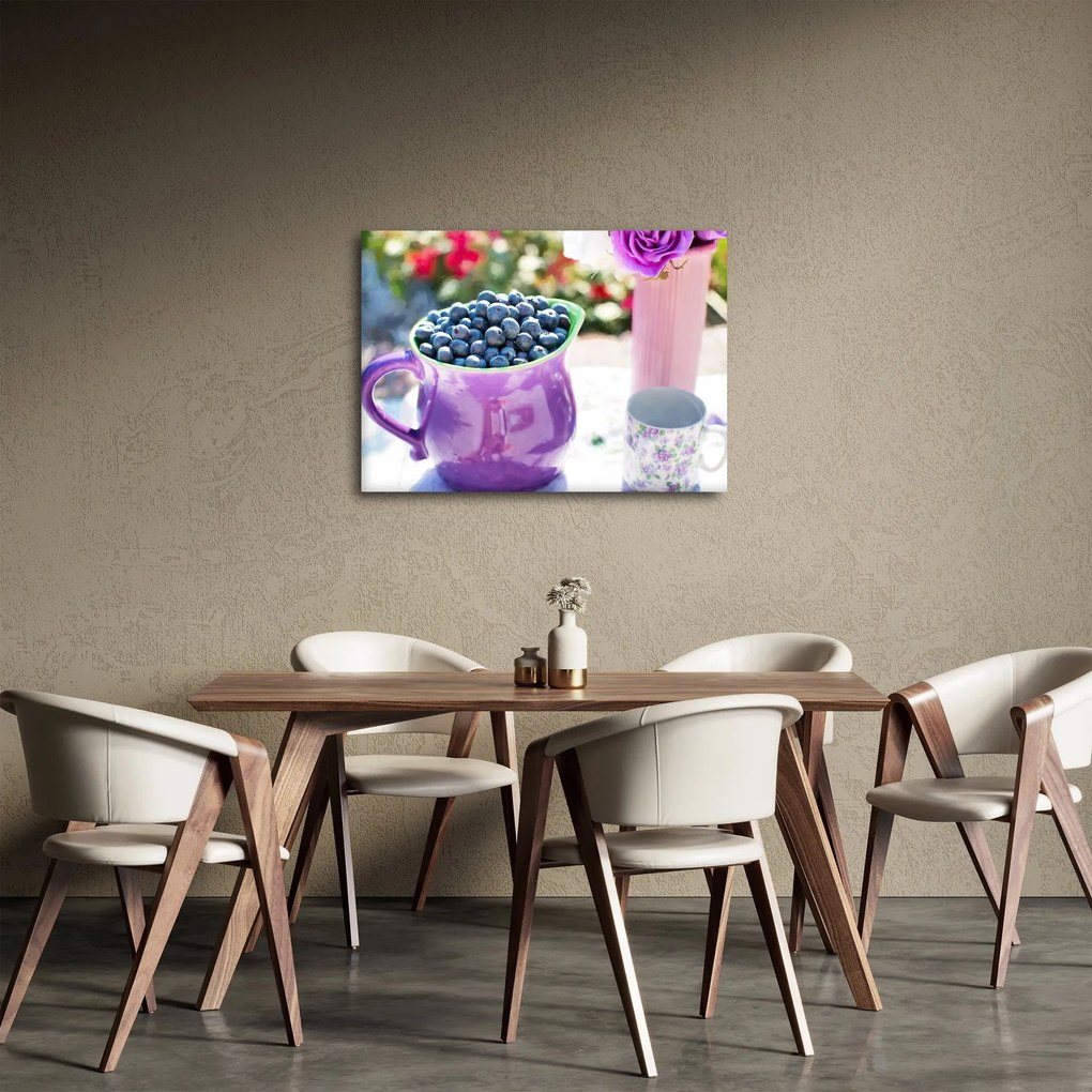 Obraz - jagody w filiżance (70x50 cm)