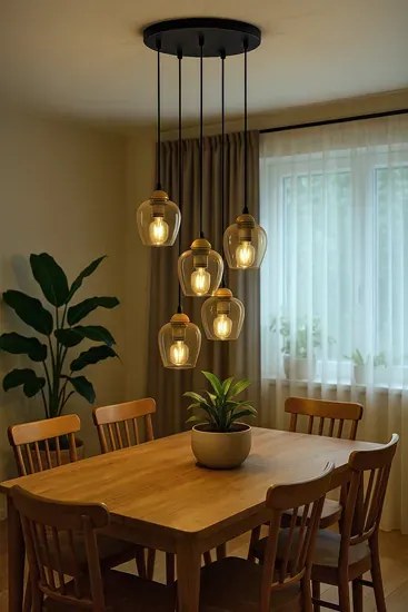 Lampa wisząca z kloszami beżowa G1-R92