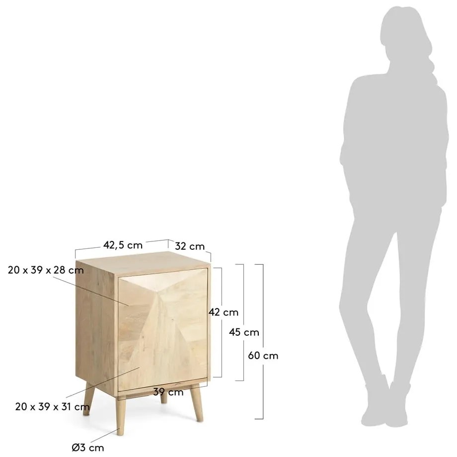 Szafka nocna Kave Home Sanvy, 60x42 cm