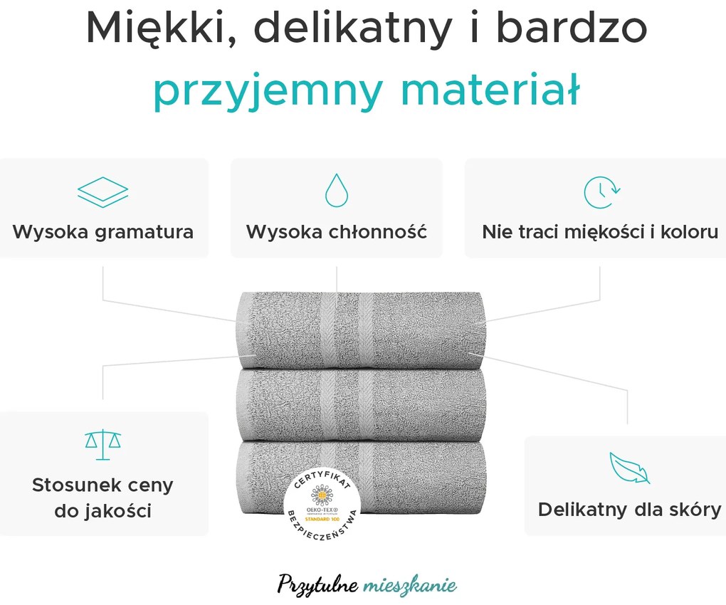 Ręcznik BASIC ORNAMENT 50 x 80 cm jasnoszary, 100% bawełna