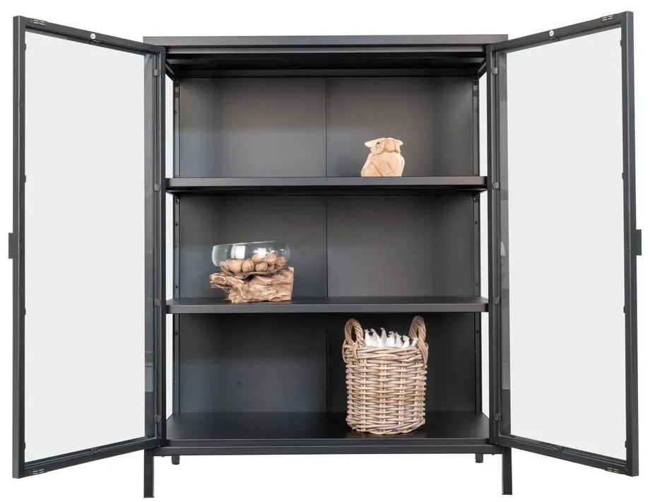 Czarna metalowa witryna 80x101,5 cm Brisbane – House Nordic