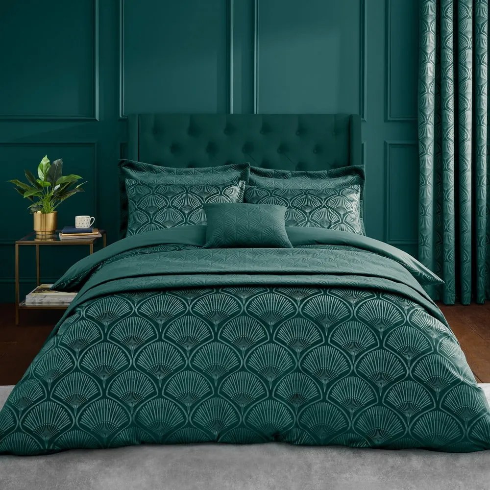 Zielona pościel dwuosobowa 200x200 cm Art Deco Pearl – Catherine Lansfield