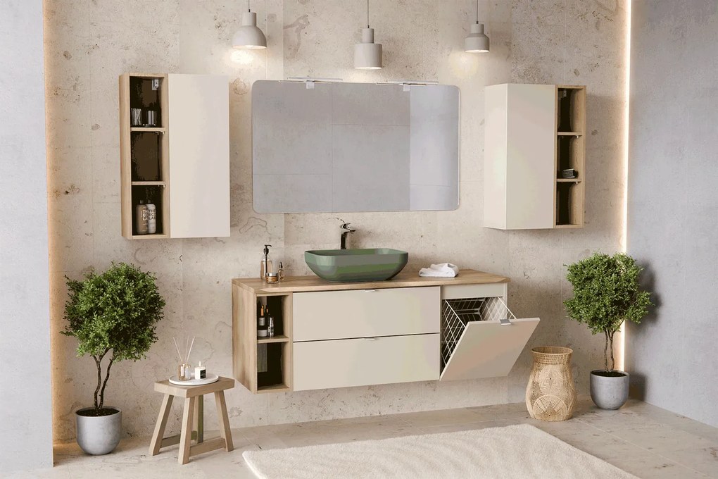 Kaszmirowa szafka łazienkowa z koszem na pranie H3-D96