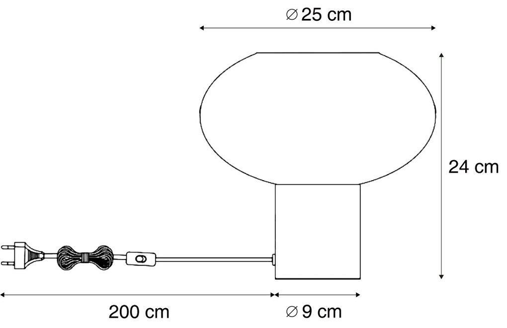 Designerska lampa stołowa brązowa z matowym szarym szkłem - UmbrellaDesignerski Oswietlenie wewnetrzne