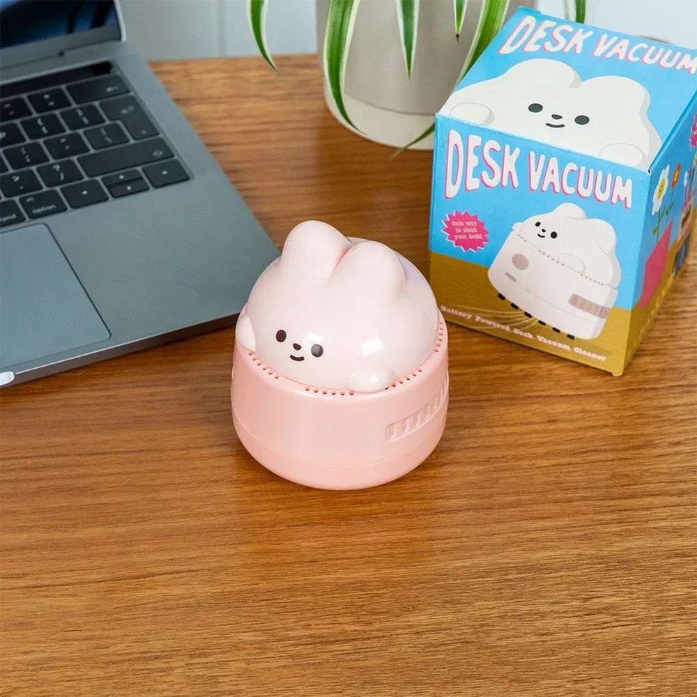 Różowy metalowo-plastikowy odkurzacz biurkowy Bunny – Rex London