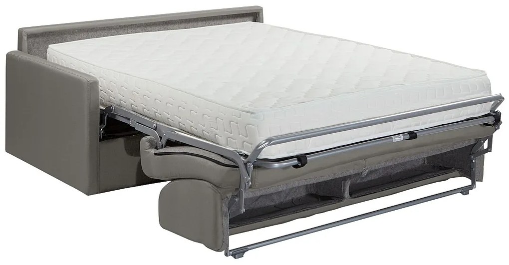 Kanapa 2-osobowa rozkładana z weluru CALIFE - Kolor antracytowy - Łóżko 120  cm - Materac 22 cm z pamięcią kształtu