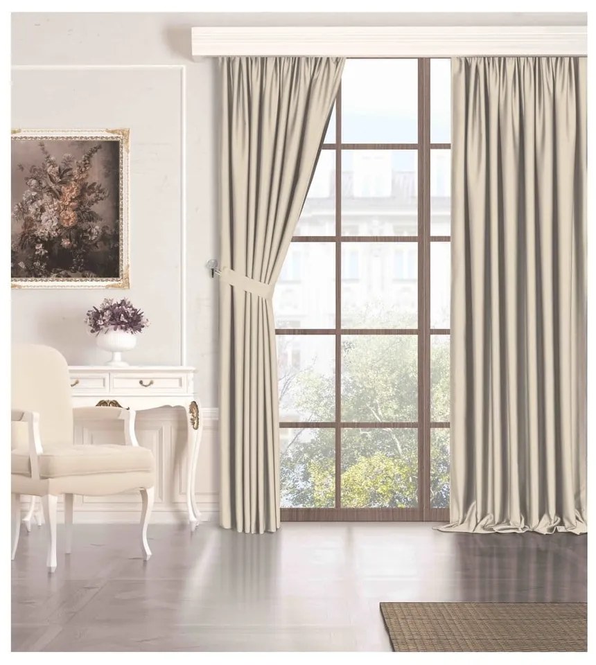 Beżowa zasłona częściowo zaciemniająca (dimout) 150x260 cm – Mila Home