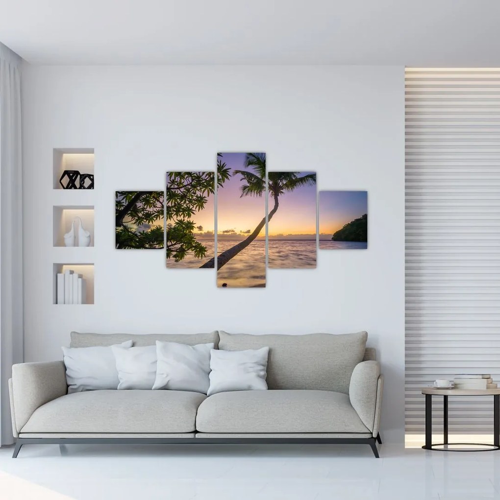 Obraz palmy na plaży (125x70 cm)