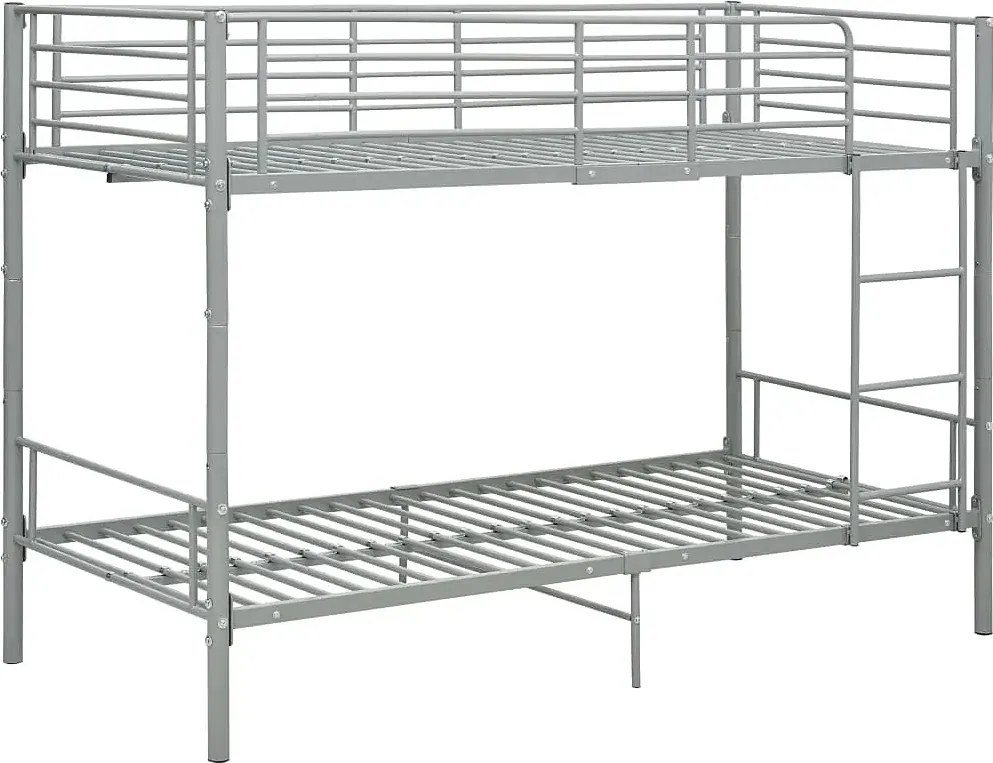 Szare metalowe łóżko piętrowe 90x200 cm F0-L49