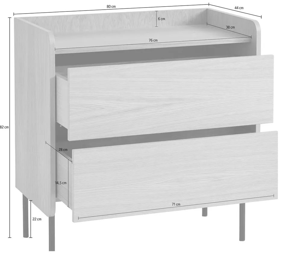 Czarna wysoka komoda w dekorze dębu 80x82 cm Wrap – Bonami Selection