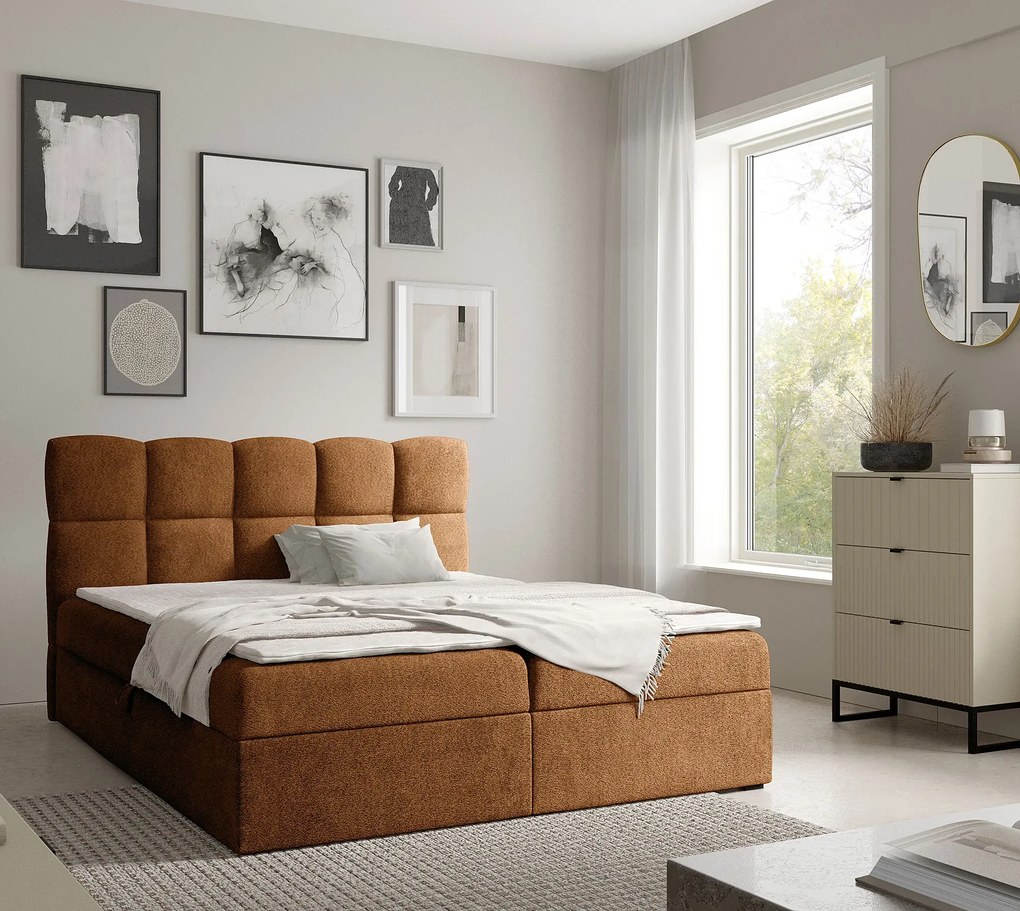 Rude łóżko tapicerowane z pojemnikiem 5 rozmiarów N3-B27