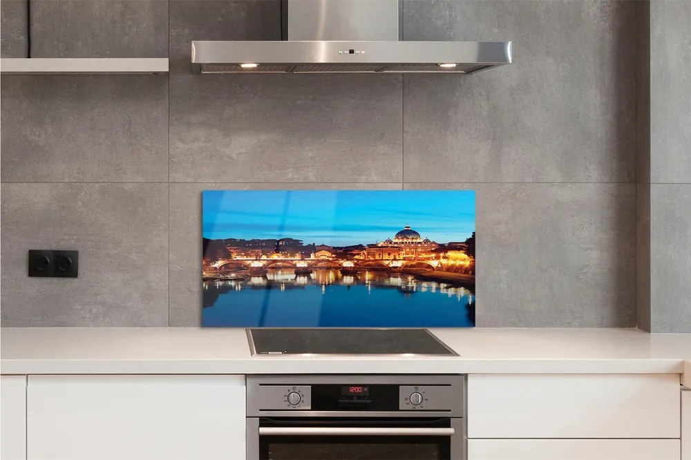 Panel Szklany Rzymskie Mosty o Zachodzie Słońca