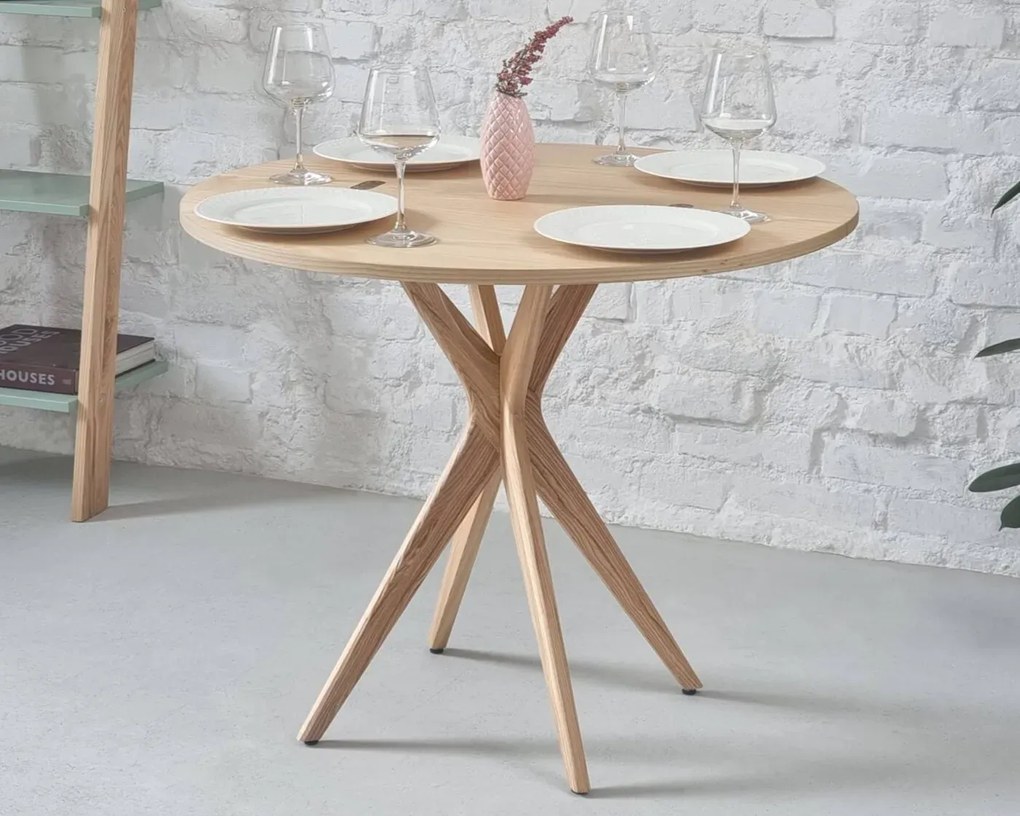Stół półokrągły CUTTI 90x90 rozkładany dąb RAGABA