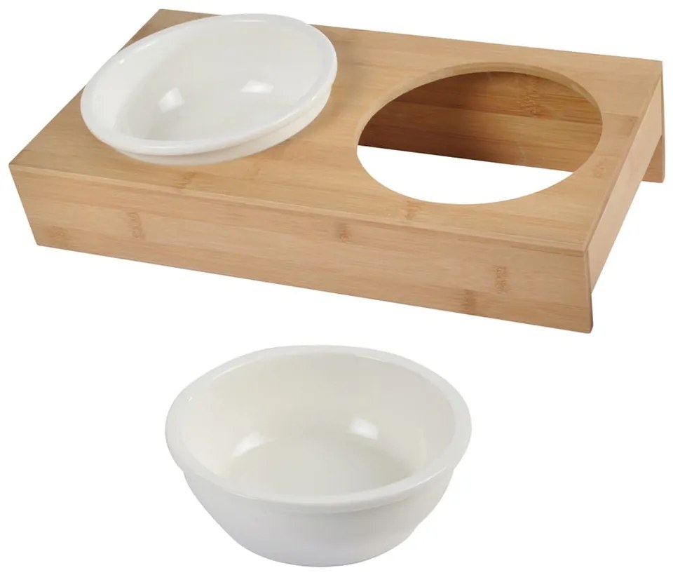 Ceramiczny zestaw misek dla psów ze stojakiem ø 16 cm – Love Story