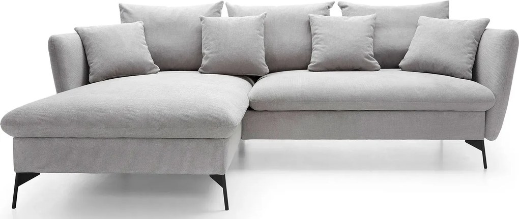 Jasnoszara kanapa narożna z pojemnikiem D9-L59