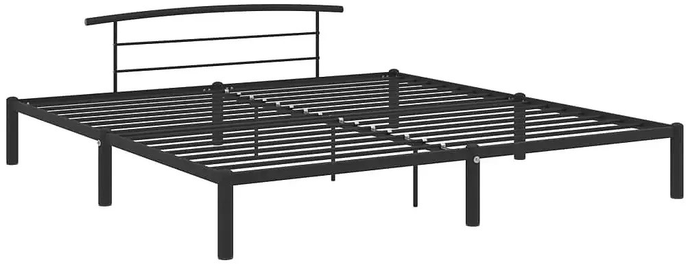 Czarne duże łóżko metalowe w stylu loft 180 x 200 cm W7-L17
