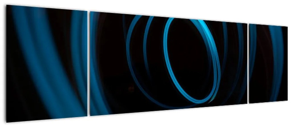 Obraz niebieskiej linii (170x50 cm)