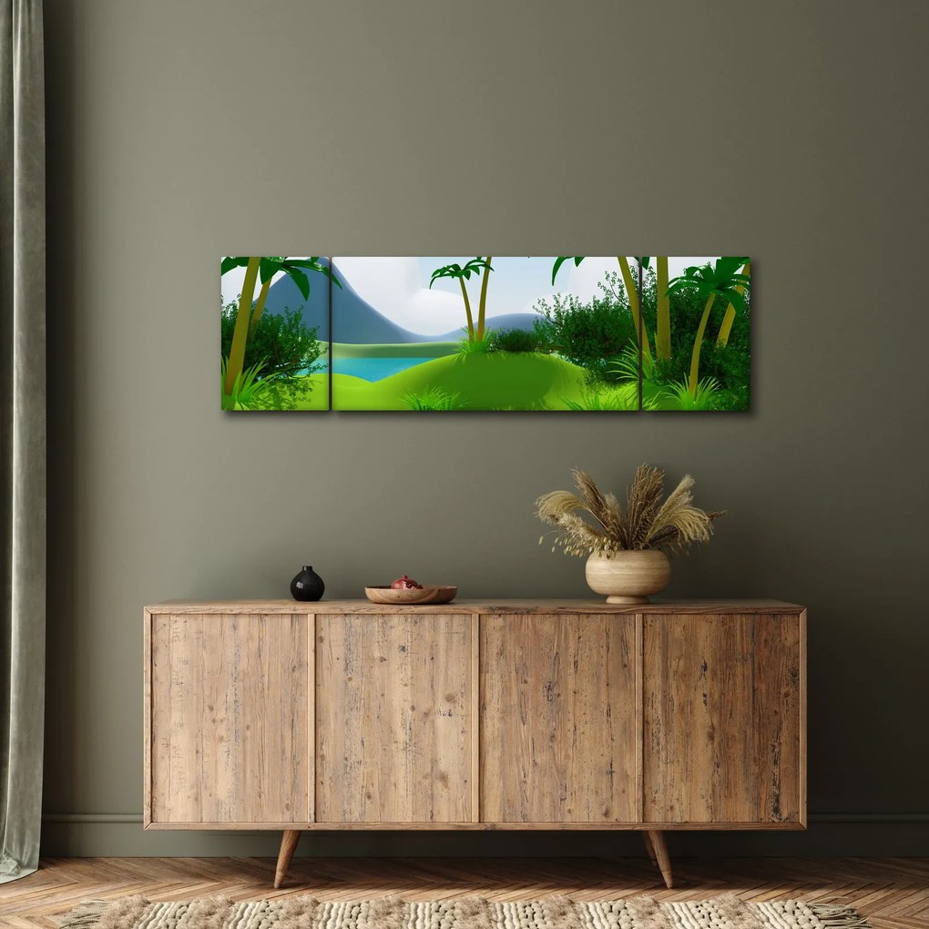 Obraz - Jeziora w dżungli (170x50 cm)