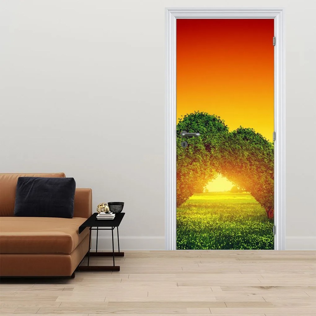 Fototapeta na drzwi - Serce w koronach drzew (95x205cm)
