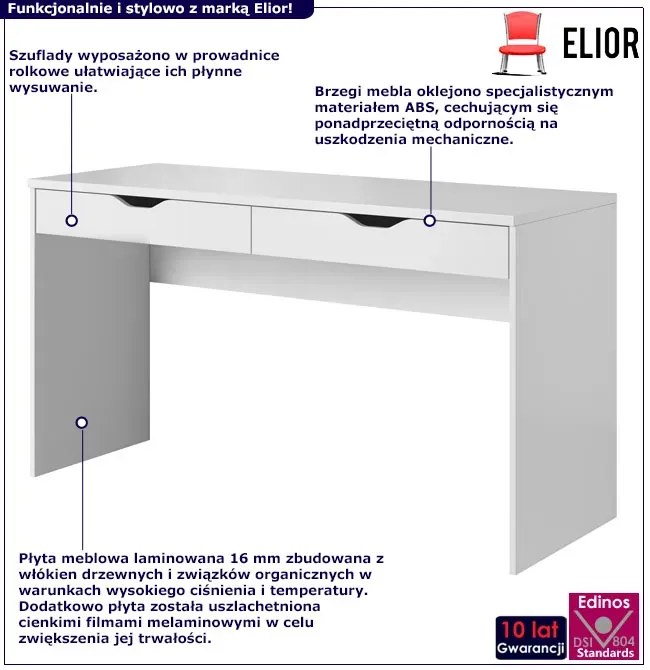 Biurko komputerowe z 2 szufladami - Laconi