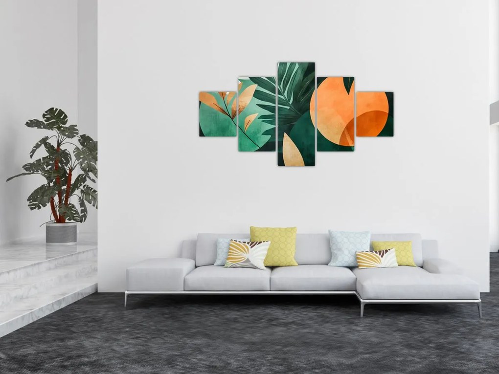 Obraz - Geometryczne motywy naturalne (125x70 cm)