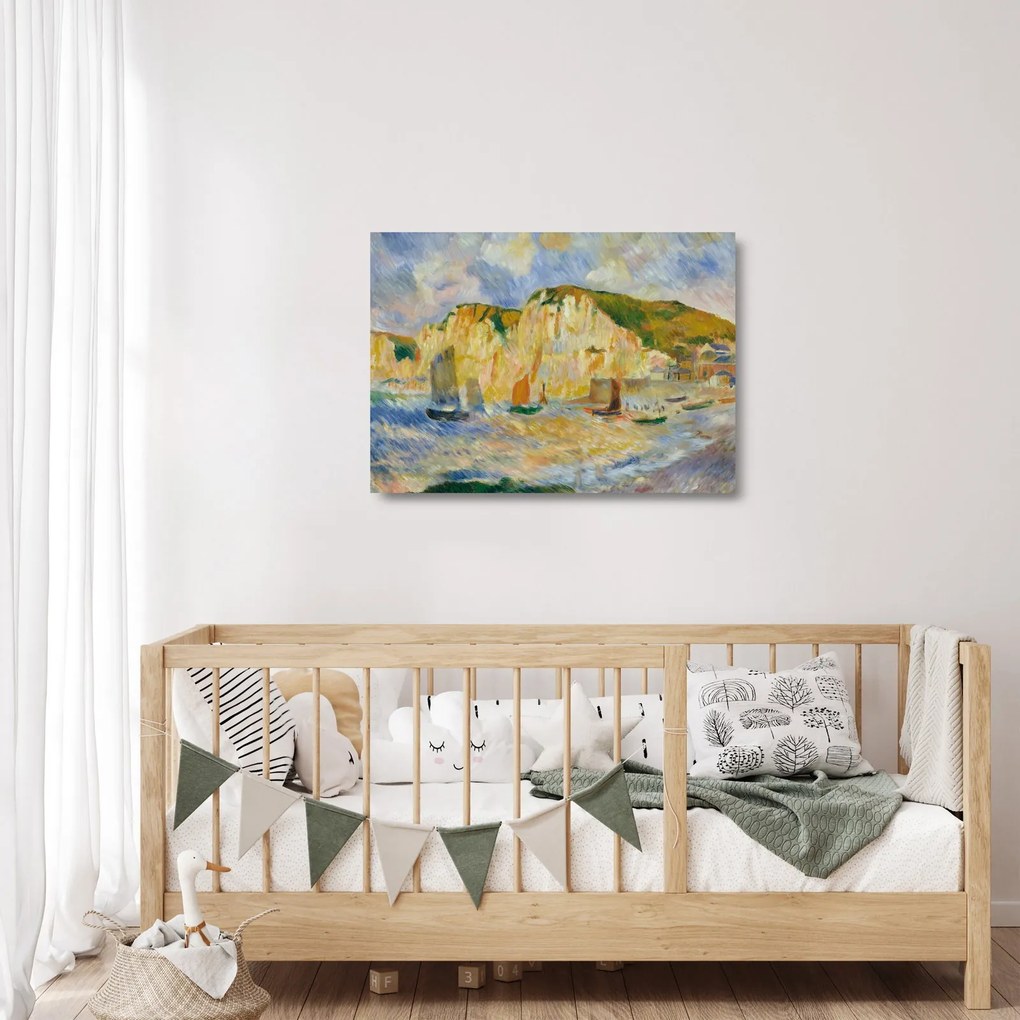 Obraz na szkle - Auguste Renoir, Sea and Cliffs, reprodukcje (70x50 cm)