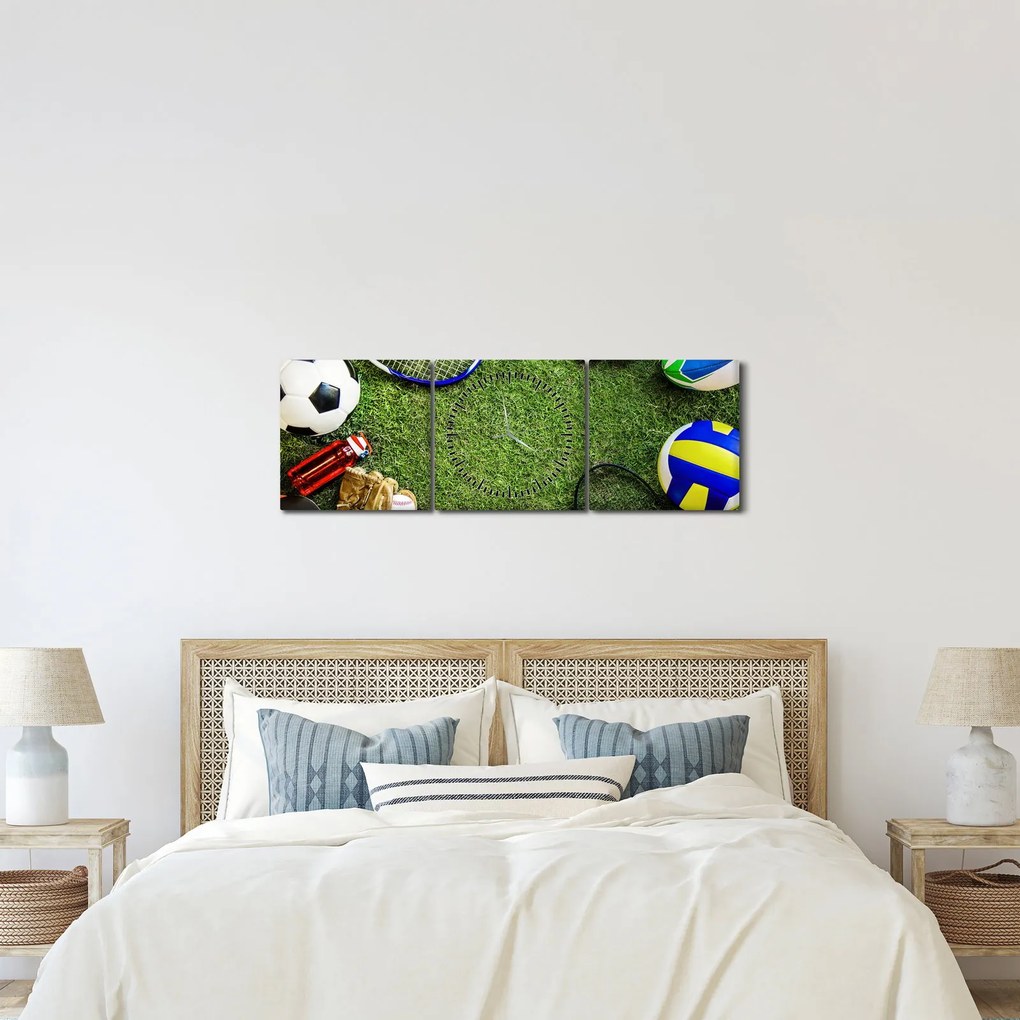 Obraz - Sport (z zegarem) (90x30 cm)