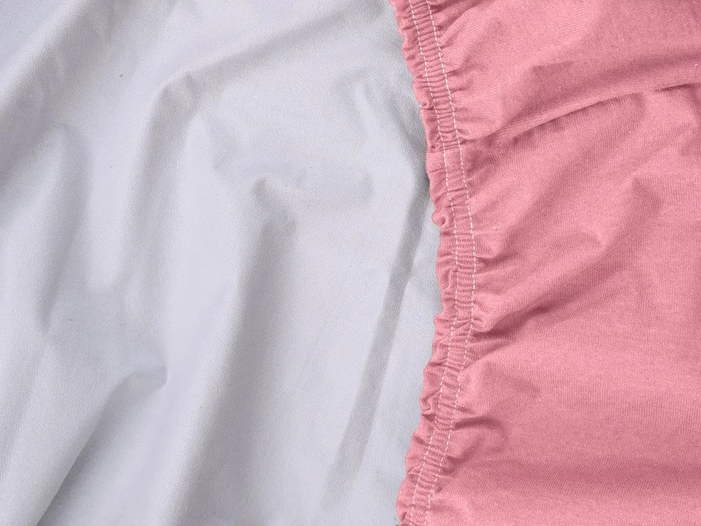 PrzytulneMieszkanie.pl Nieprzemakalne prześcieradło do dziecięcego łóżeczka JERSEY 70x140 cm różowe