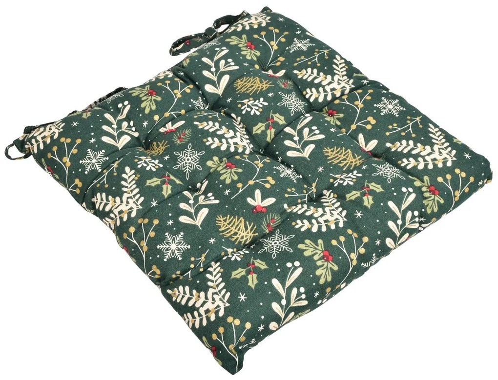 Pikowana poduszka Zielone Święta BożegoNarodzenia, 40 x 40 cm
